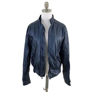 Hein Gericke Back Leather Bomber Jacket Zip Up Women's Size 42 EUC